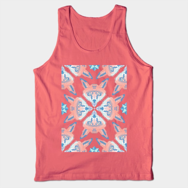 Pastel Fox Pattern Tank Top by chobopop